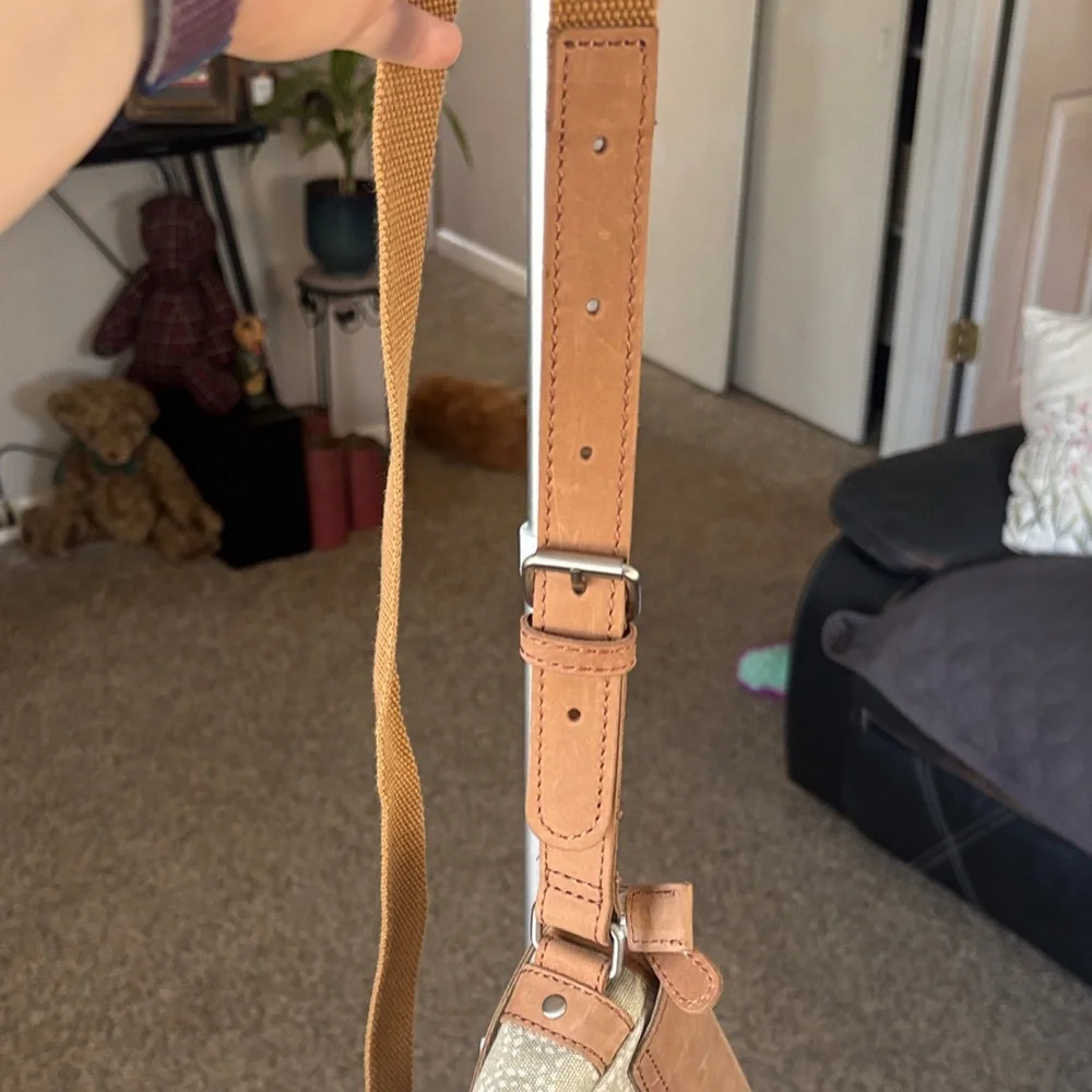 L.L.Bean Tan and Cream Crossbody Bag